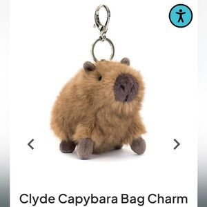 Jellycat Clyde Capybara Bag Charm with dust bag